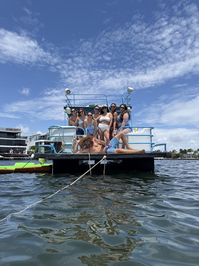 Fort Lauderdale pontoon charter boat party group photo 3