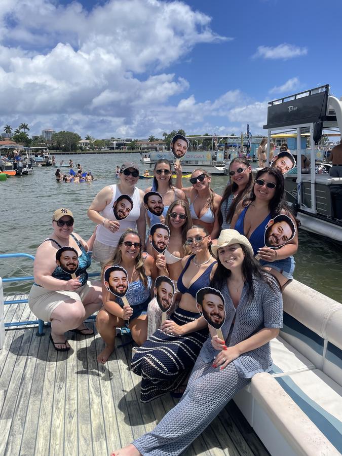 Fort Lauderdale pontoon charter boat party group photo 4