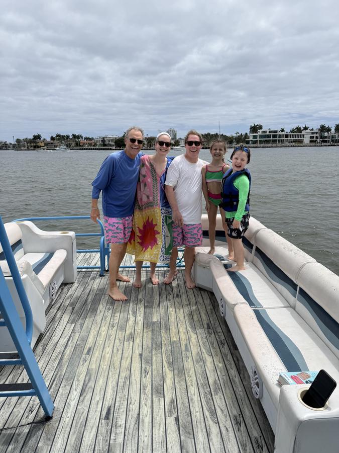 Fort Lauderdale pontoon charter boat party group photo 5