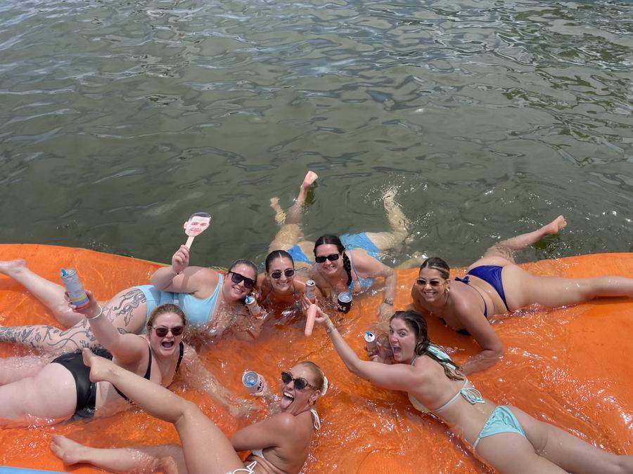 Fort Lauderdale pontoon charter boat party group photo 7