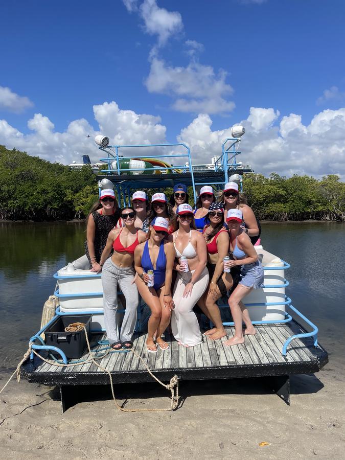 Fort Lauderdale pontoon charter boat party group photo 10