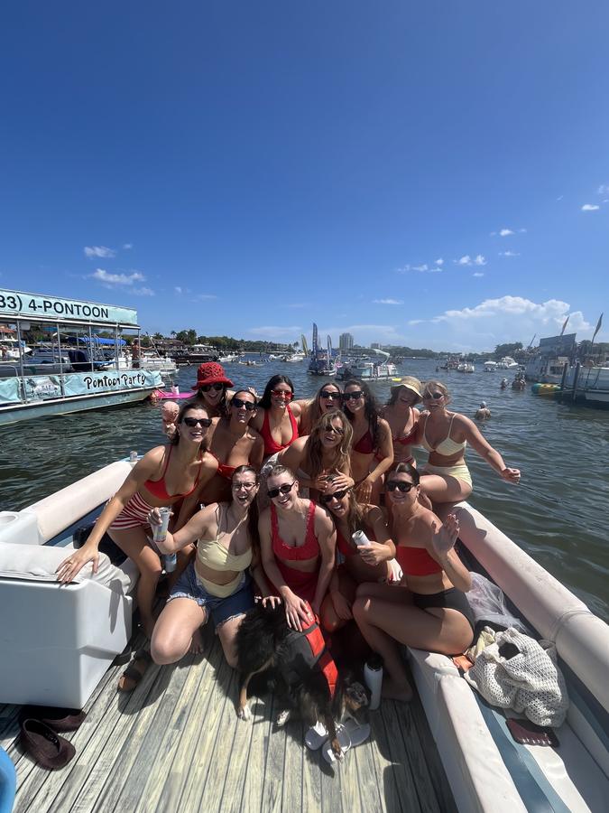 Fort Lauderdale pontoon charter boat party group photo 11