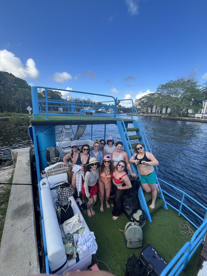 Fort Lauderdale pontoon charter boat party group photo 13