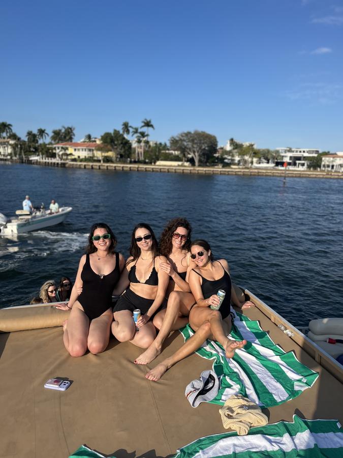Fort Lauderdale pontoon charter boat party group photo 17