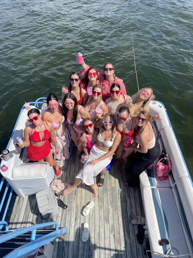 Fort Lauderdale pontoon charter boat party group photo 18