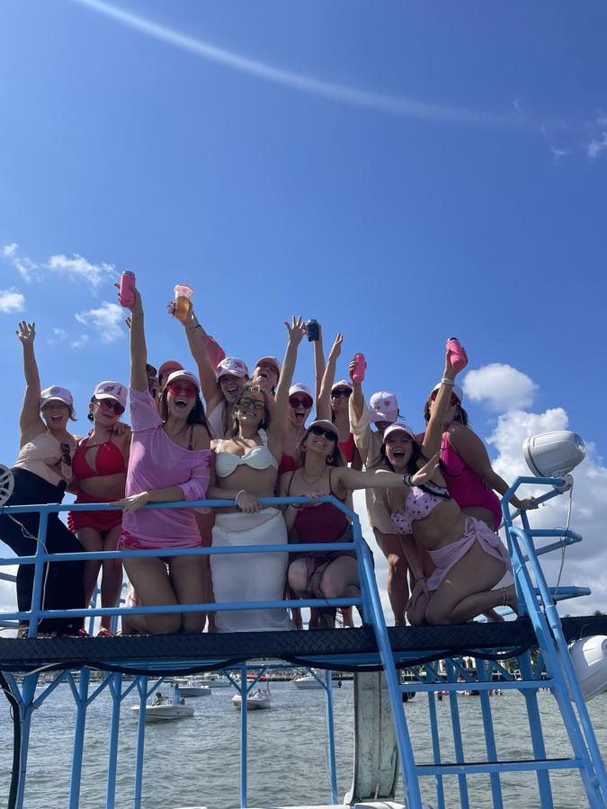 Fort Lauderdale pontoon charter boat party group photo 19